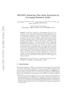SONNET: Enhancing Time Delay Estimation by Leveraging Simulated Audio