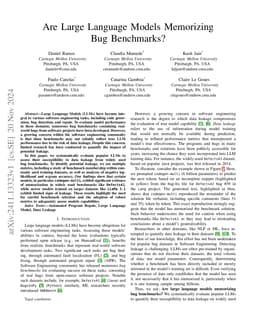 Are Large Language Models Memorizing Bug Benchmarks?
