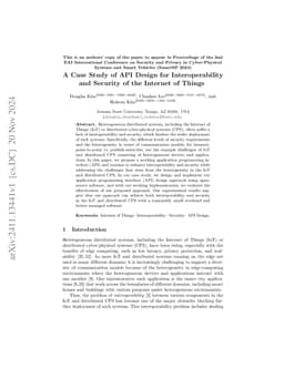 A Case Study of API Design for Interoperability and Security of the
  Internet of Things