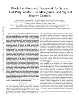 Blockchain-Enhanced Framework for Secure Third-Party Vendor Risk
  Management and Vigilant Security Controls