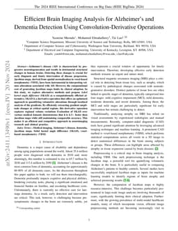 Efficient Brain Imaging Analysis for Alzheimer's and Dementia Detection
  Using Convolution-Derivative Operations