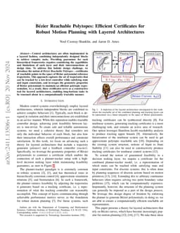 Bezier Reachable Polytopes: Efficient Certificates for Robust Motion
  Planning with Layered Architectures