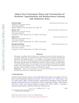 Almost Sure Convergence Rates and Concentration of Stochastic
  Approximation and Reinforcement Learning with Markovian Noise