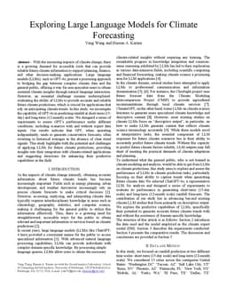 Exploring Large Language Models for Climate Forecasting