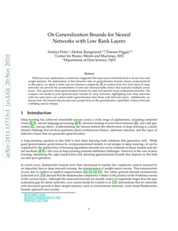On Generalization Bounds for Neural Networks with Low Rank Layers