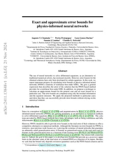 Exact and approximate error bounds for physics-informed neural networks