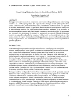 Contact Tooling Manipulation Control for Robotic Repair Platform