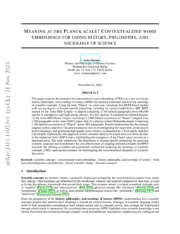 Meaning at the Planck scale? Contextualized word embeddings for doing
  history, philosophy, and sociology of science