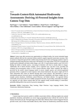 Towards Context-Rich Automated Biodiversity Assessments: Deriving
  AI-Powered Insights from Camera Trap Data