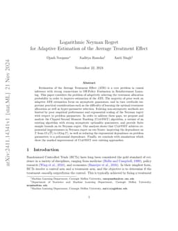 Logarithmic Neyman Regret for Adaptive Estimation of the Average
  Treatment Effect
