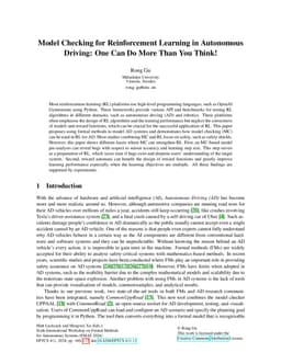 Model Checking for Reinforcement Learning in Autonomous Driving: One Can
  Do More Than You Think!