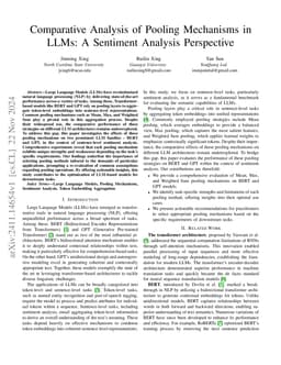 Comparative Analysis of Pooling Mechanisms in LLMs: A Sentiment Analysis Perspective