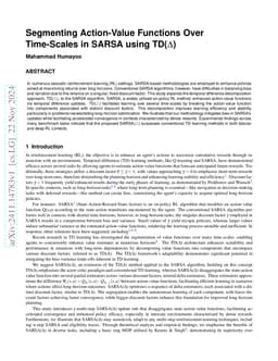 Segmenting Action-Value Functions Over Time-Scales in SARSA via TD($\Delta$)