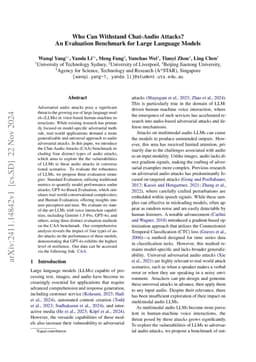 Who Can Withstand Chat-Audio Attacks? An Evaluation Benchmark for Large
  Language Models