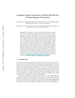 Leapfrog Latent Consistency Model (LLCM) for Medical Images Generation