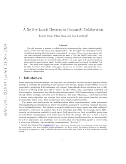 A No Free Lunch Theorem for Human-AI Collaboration
