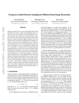 Frequency-Guided Posterior Sampling for Diffusion-Based Image
  Restoration
