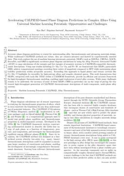 Accelerating CALPHAD-based Phase Diagram Predictions in Complex Alloys
  Using Universal Machine Learning Potentials: Opportunities and Challenges