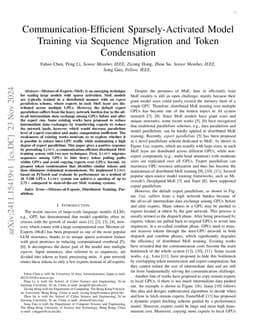 Communication-Efficient Sparsely-Activated Model Training via Sequence
  Migration and Token Condensation