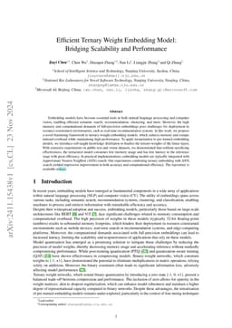 Efficient Ternary Weight Embedding Model: Bridging Scalability and
  Performance