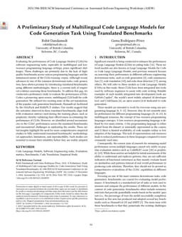 A Preliminary Study of Multilingual Code Language Models for Code
  Generation Task Using Translated Benchmarks