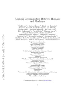 Aligning Generalisation Between Humans and Machines
