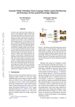 Semantic Shield: Defending Vision-Language Models Against Backdooring
  and Poisoning via Fine-grained Knowledge Alignment