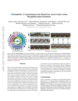 OccludeNet: A Causal Journey into Mixed-View Actor-Centric Video Action
  Recognition under Occlusions
