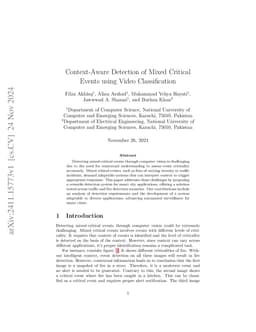 Context-Aware Detection of Mixed Critical Events using Video Classification