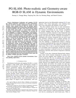 PG-SLAM: Photo-realistic and Geometry-aware RGB-D SLAM in Dynamic
  Environments