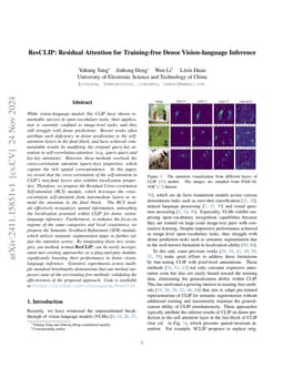 ResCLIP: Residual Attention for Training-free Dense Vision-language
  Inference