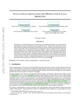 Evaluating Large Language Models for Causal Modeling