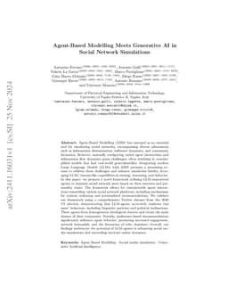 Agent-Based Modelling Meets Generative AI in Social Network Simulations