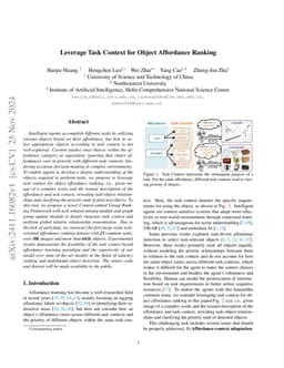 Leverage Task Context for Object Affordance Ranking