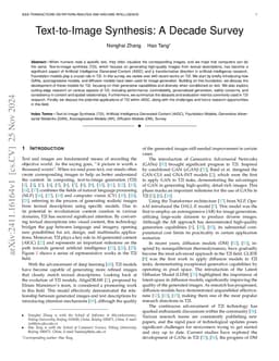 Text-to-Image Synthesis: A Decade Survey