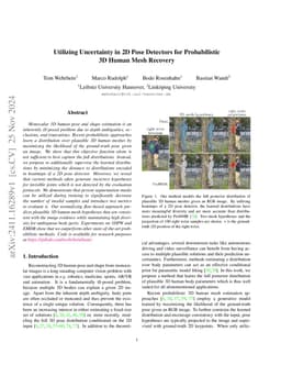 Utilizing Uncertainty in 2D Pose Detectors for Probabilistic 3D Human
  Mesh Recovery