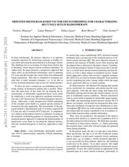 Oriented histogram-based vector field embedding for characterizing 4D CT
  data sets in radiotherapy