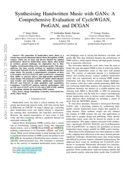 Synthesising Handwritten Music with GANs: A Comprehensive Evaluation of
  CycleWGAN, ProGAN, and DCGAN