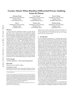 Curator Attack: When Blackbox Differential Privacy Auditing Loses Its
  Power