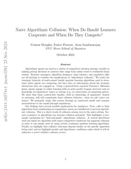 Naive Algorithmic Collusion: When Do Bandit Learners Cooperate and When
  Do They Compete?