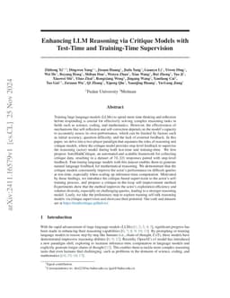 Enhancing LLM Reasoning via Critique Models with Test-Time and
  Training-Time Supervision