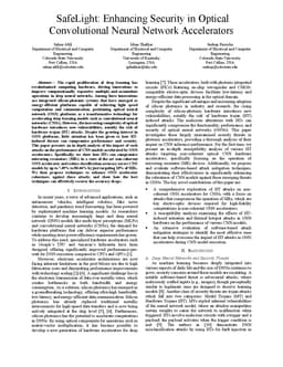 SafeLight: Enhancing Security in Optical Convolutional Neural Network
  Accelerators