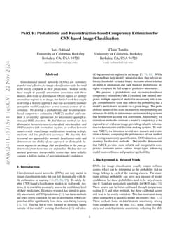 PaRCE: Probabilistic and Reconstruction-based Competency Estimation for CNN-based Image Classification