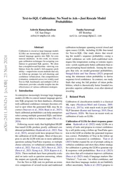 Text-to-SQL Calibration: No Need to Ask -- Just Rescale Model
  Probabilities