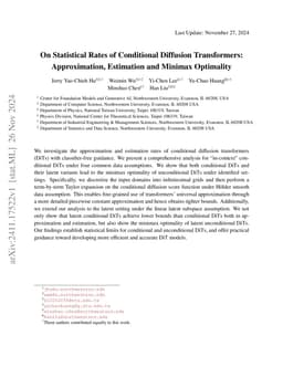 On Statistical Rates of Conditional Diffusion Transformers:
  Approximation, Estimation and Minimax Optimality