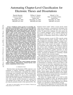 Automating Chapter-Level Classification for Electronic Theses and
  Dissertations