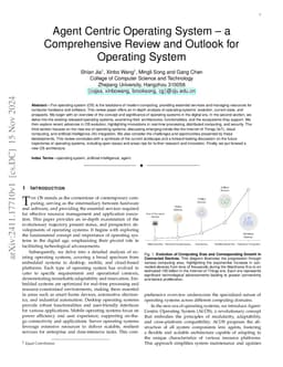 Agent Centric Operating System -- a Comprehensive Review and Outlook for
  Operating System