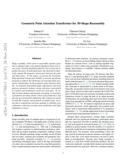 Geometric Point Attention Transformer for 3D Shape Reassembly
