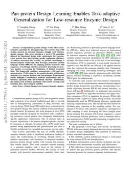 Pan-protein Design Learning Enables Task-adaptive Generalization for
  Low-resource Enzyme Design