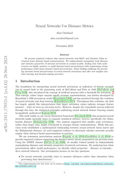 Neural Networks Use Distance Metrics